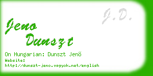 jeno dunszt business card